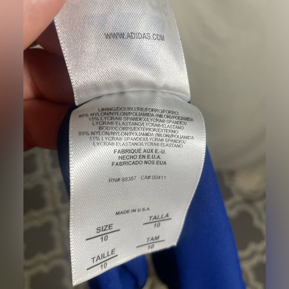 Adidas Blue and White Two Piece Swim Suit - Picture 4 of 7